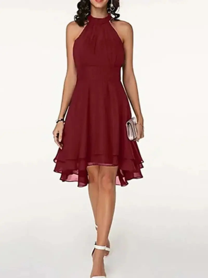 Mirla | Elegant Ärmелös Chiffon Klänning-Eva Jonsson