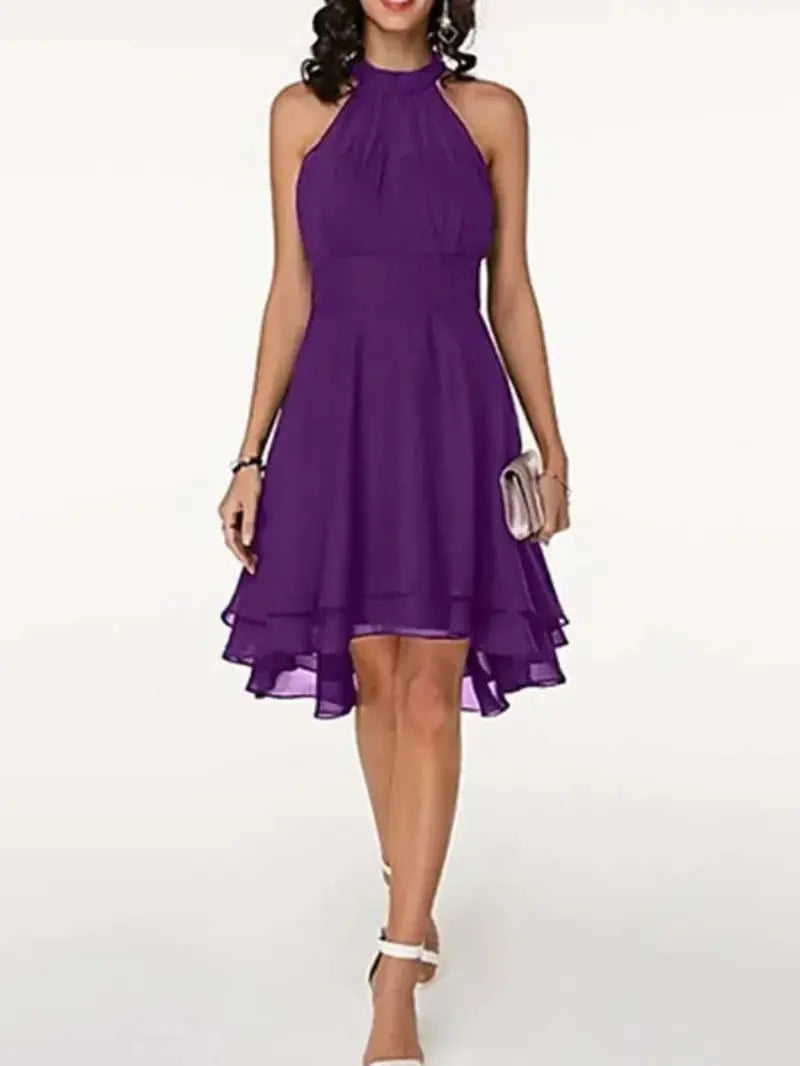 Mirla | Elegant Ärmелös Chiffon Klänning-Eva Jonsson
