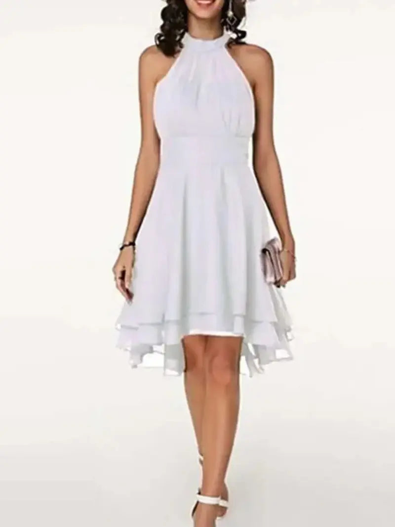 Mirla | Elegant Ärmелös Chiffon Klänning-Eva Jonsson