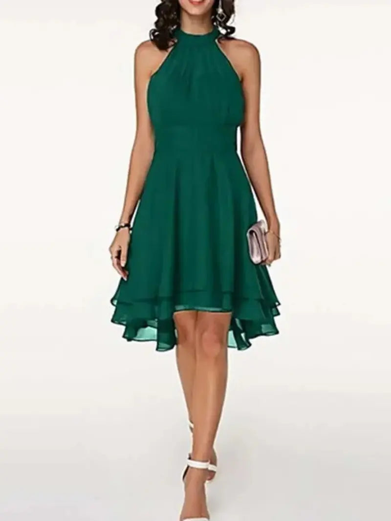 Mirla | Elegant Ärmелös Chiffon Klänning-Eva Jonsson