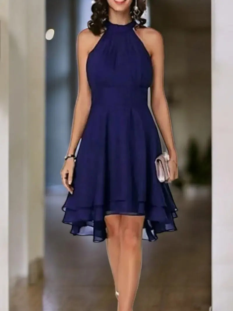 Mirla | Elegant Ärmелös Chiffon Klänning-Eva Jonsson