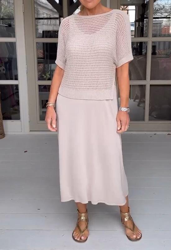 Mirla | Elegant Deltes Set (Klänning + Topp)-Eva Jonsson