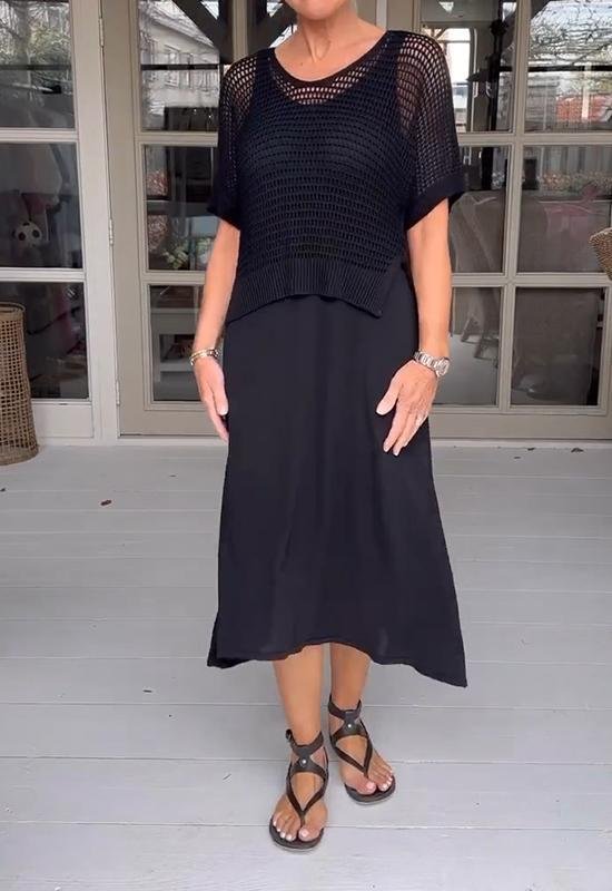 Mirla | Elegant Deltes Set (Klänning + Topp)-Eva Jonsson