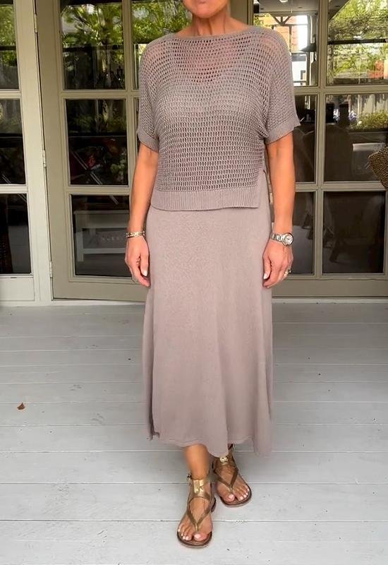 Mirla | Elegant Deltes Set (Klänning + Topp)-Eva Jonsson
