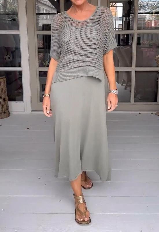 Mirla | Elegant Deltes Set (Klänning + Topp)-Eva Jonsson