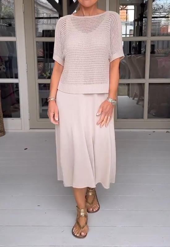 Mirla | Elegant Deltes Set (Klänning + Topp)-Eva Jonsson