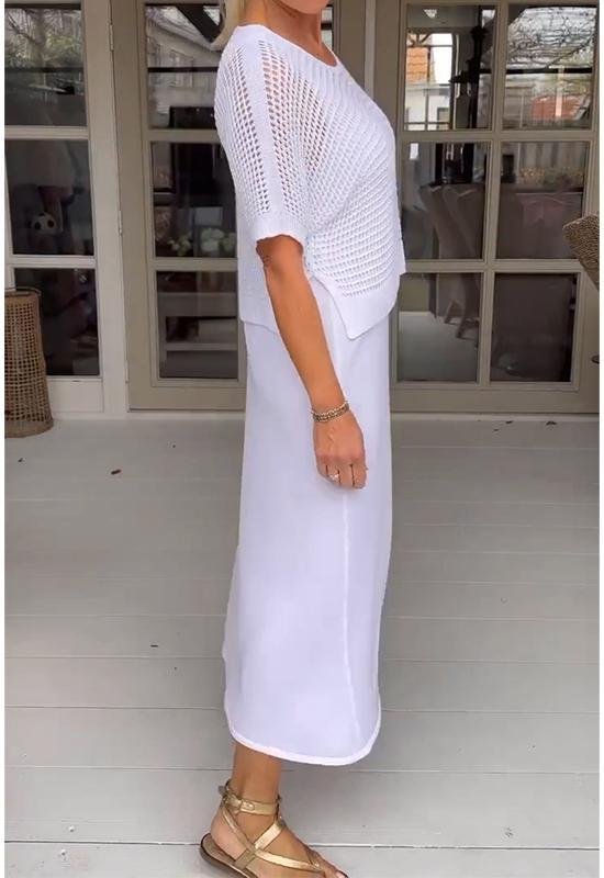 Mirla | Elegant Deltes Set (Klänning + Topp)-Eva Jonsson