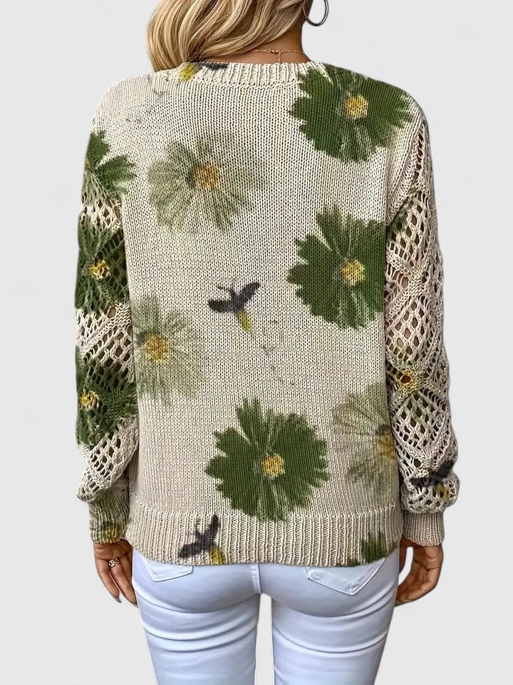 Mirla | Elegant Jumper med Blommönster-Eva Jonsson