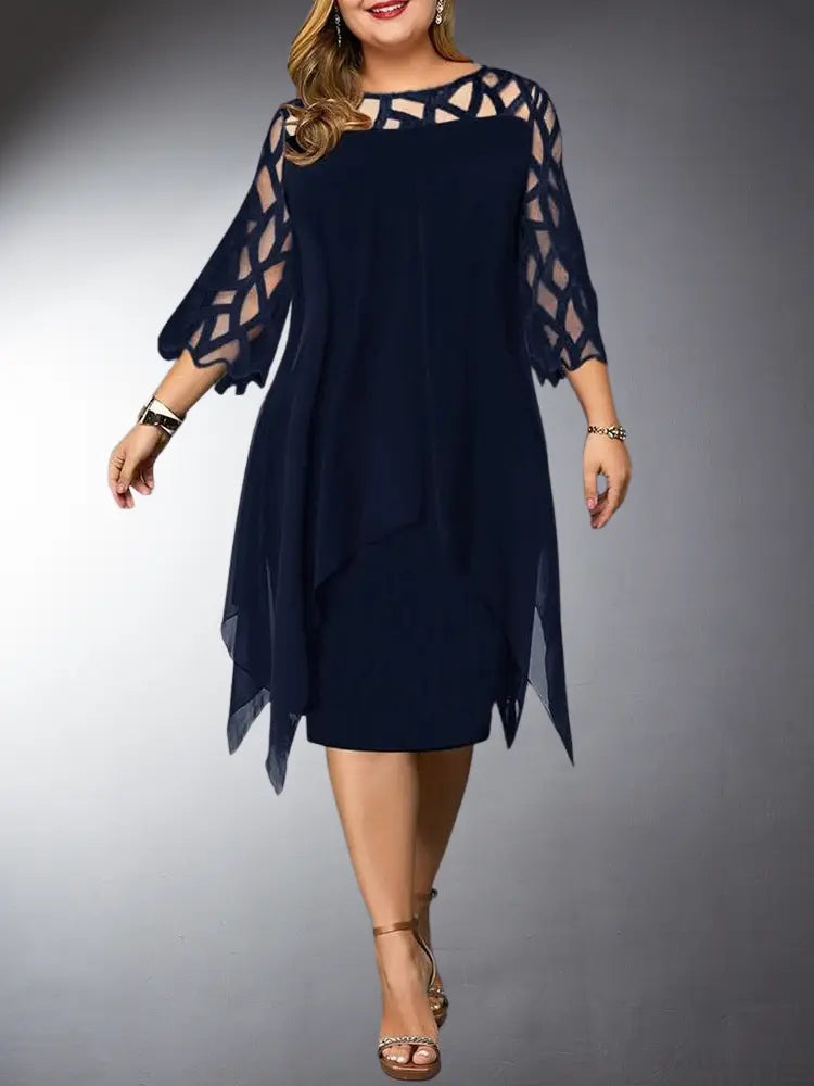 Mirla | Elegant Plus Size Spets Midi Klänning-Eva Jonsson