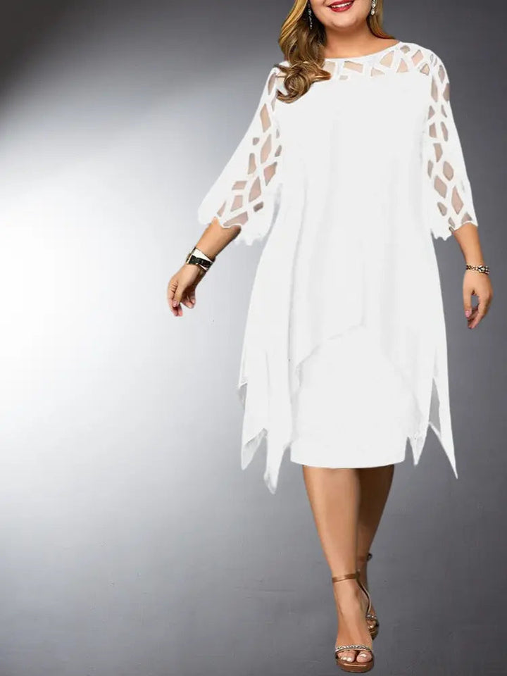 Mirla | Elegant Plus Size Spets Midi Klänning-Eva Jonsson
