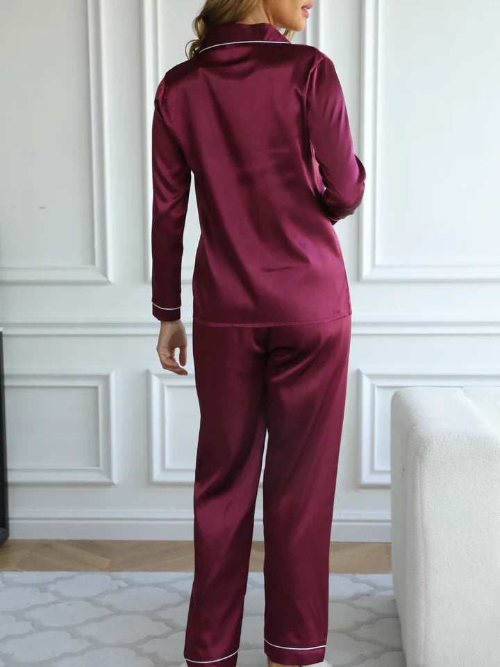 Eva Jonsson – Elegant Pyjamasset, Satin Lounge-set för kvinnor-Eva Jonsson