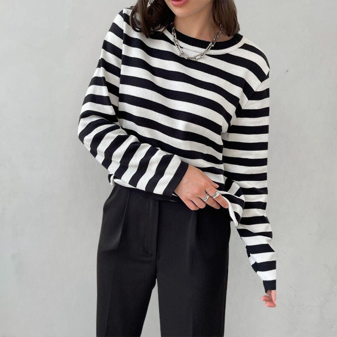 Mirla | Elegant Randig T-Shirt-Eva Jonsson