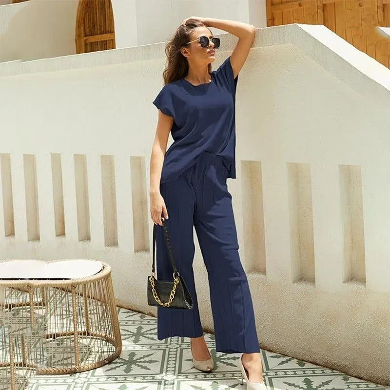 Mirla | Elegant Tvådelat Set med Vida Ben-Eva Jonsson