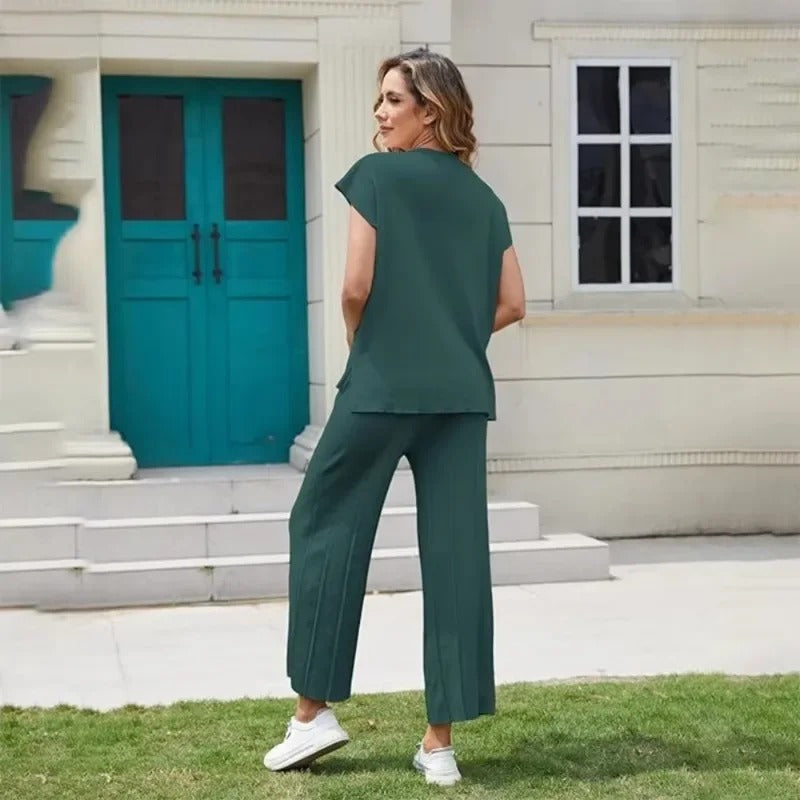 Mirla | Elegant Tvådelat Set med Vida Ben-Eva Jonsson