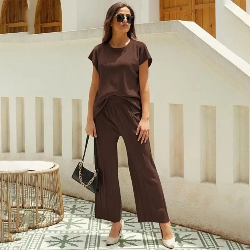 Mirla | Elegant Tvådelat Set med Vida Ben-Eva Jonsson