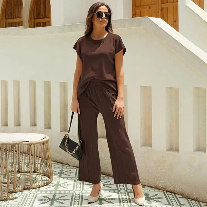 Mirla | Elegant Tvådelat Set med Vida Ben-Eva Jonsson