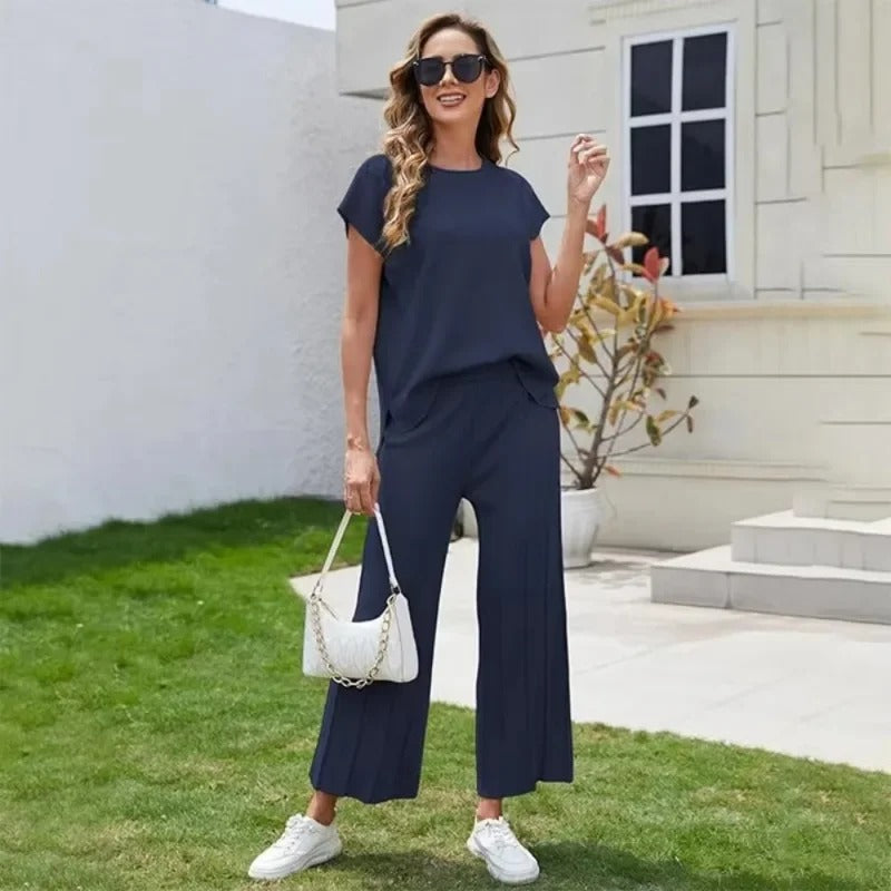 Mirla | Elegant Tvådelat Set med Vida Ben-Eva Jonsson