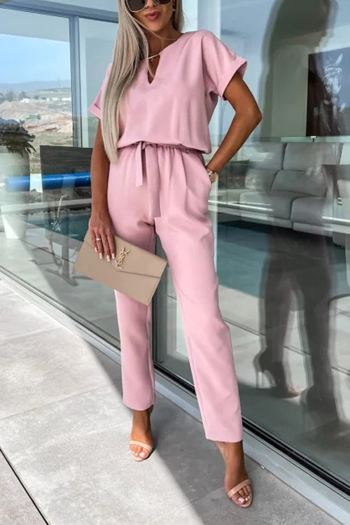 Mirla | Elegant keyhole jumpsuit med bälte för damer-Eva Jonsson
