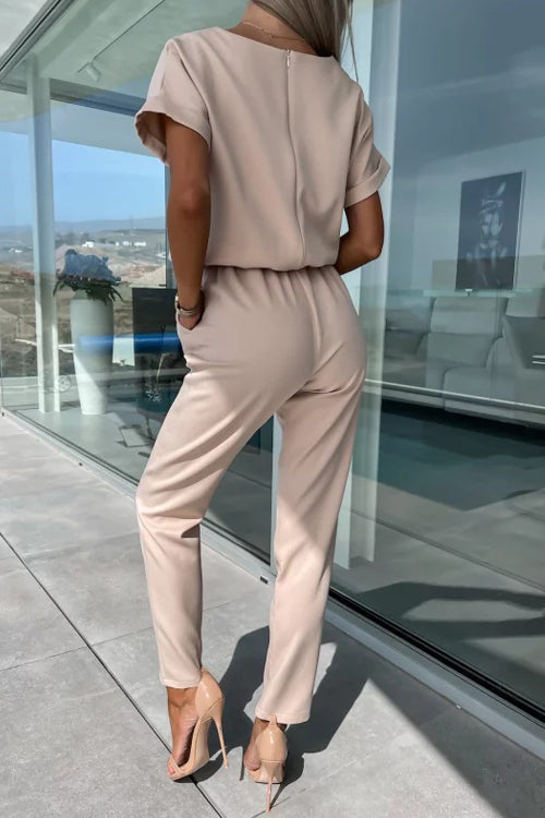 Mirla | Elegant keyhole jumpsuit med bälte för damer-Eva Jonsson
