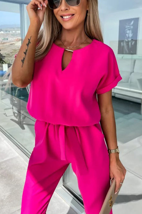 Mirla | Elegant keyhole jumpsuit med bälte för damer-Eva Jonsson