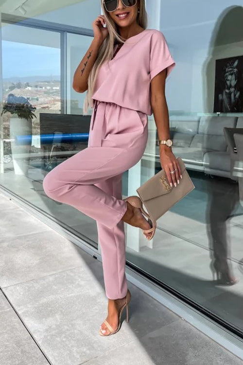 Mirla | Elegant keyhole jumpsuit med bälte för damer-Eva Jonsson