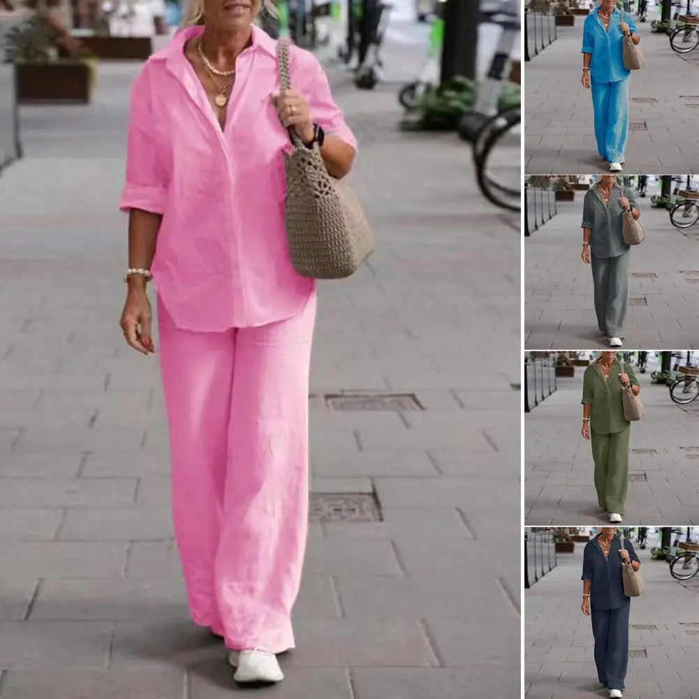 Mirla | Elegant linne tvådelat-Eva Jonsson