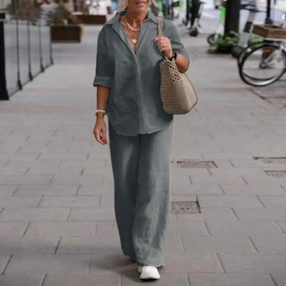 Mirla | Elegant linne tvådelat-Eva Jonsson