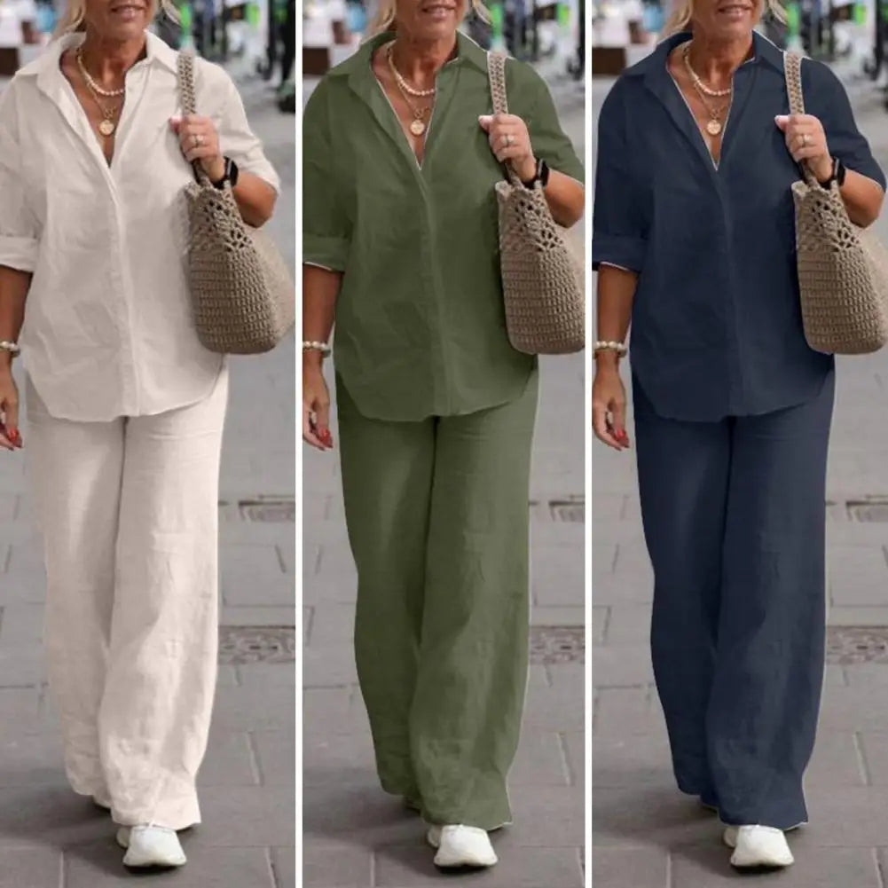 Mirla | Elegant linne tvådelat-Eva Jonsson