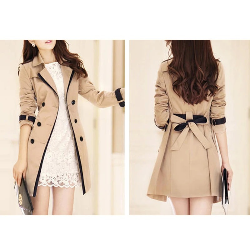 Mirla | Elegant trenchcoat dam dubbelknäppt, figursydd, medellång-Eva Jonsson