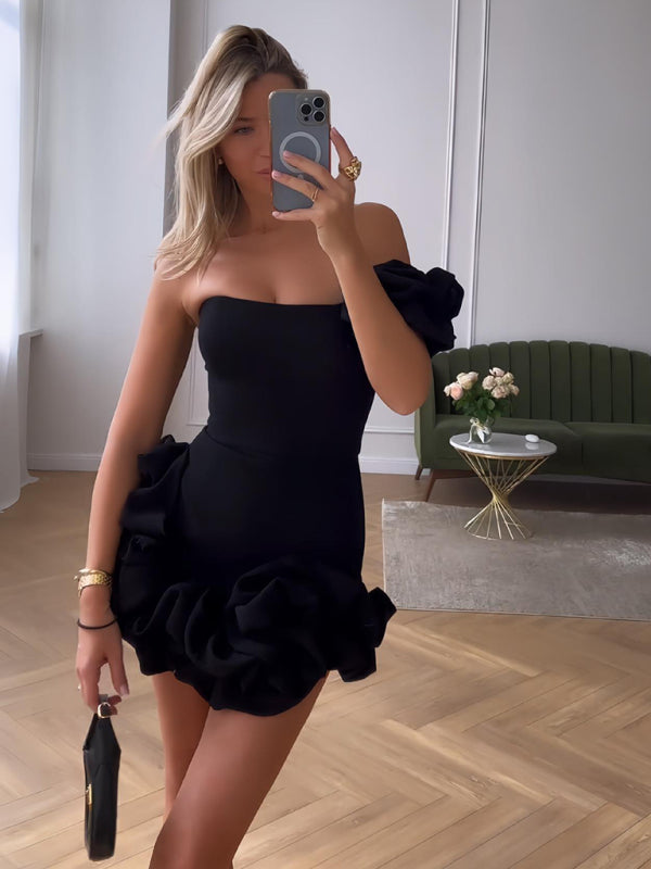Mirla | En axel mini klänning-Eva Jonsson