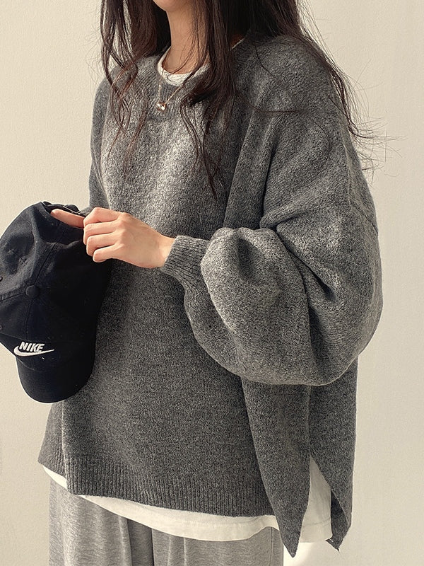 Mirla | Enfärgad Oversized Tröja med Sprund-Eva Jonsson