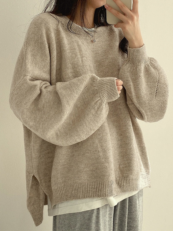 Mirla | Enfärgad Oversized Tröja med Sprund-Eva Jonsson