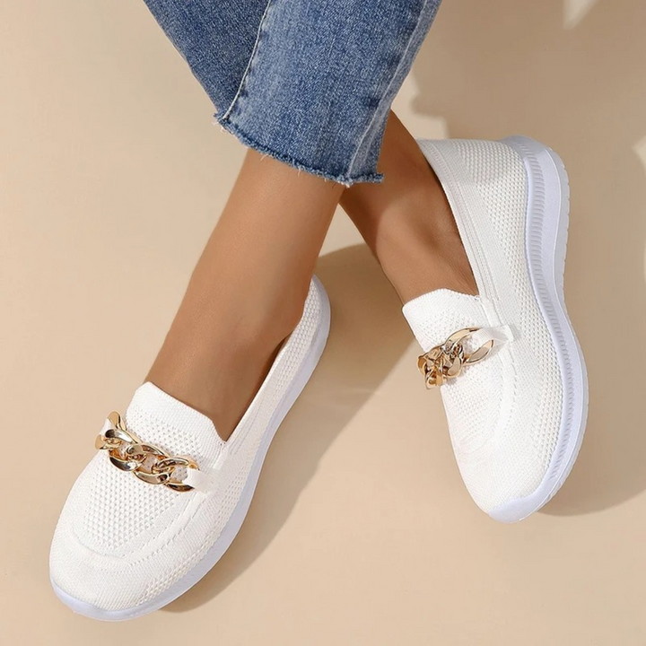 Mirla | Enfärgad mesh Andningsbara dam Slip Ons-Eva Jonsson