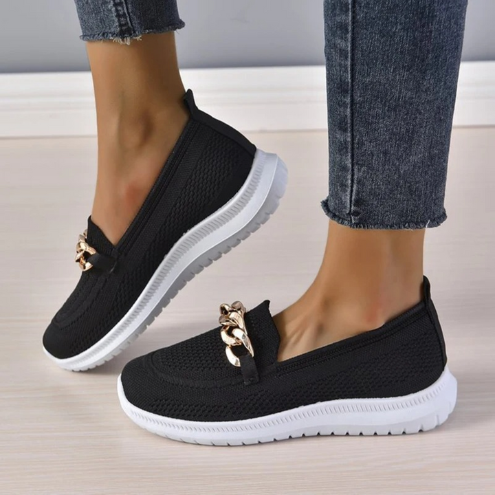 Mirla | Enfärgad mesh Andningsbara dam Slip Ons-Eva Jonsson