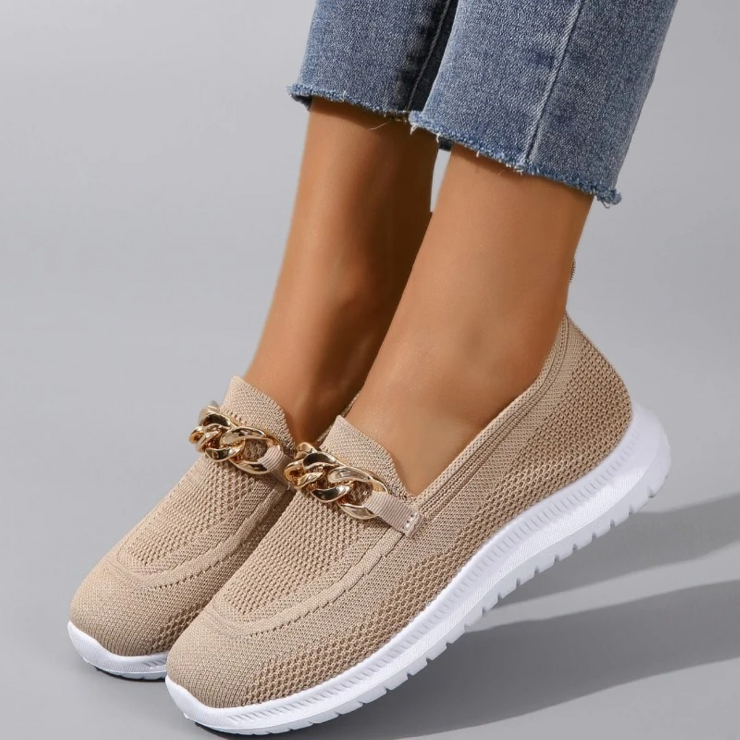 Mirla | Enfärgad mesh Andningsbara dam Slip Ons-Eva Jonsson