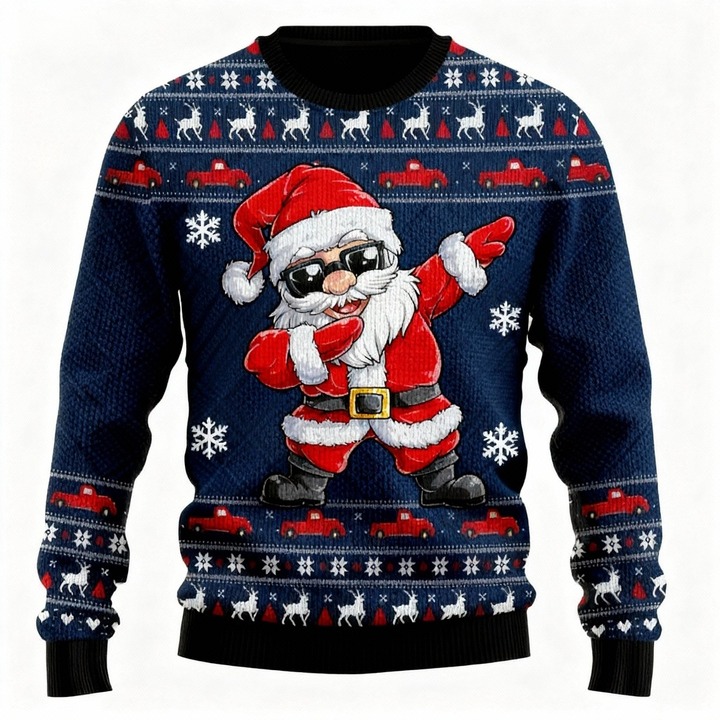 Mirla | Enligt Stolz & Unübersehbar: Goofy Santa Print Ful Jultröja-Eva Jonsson