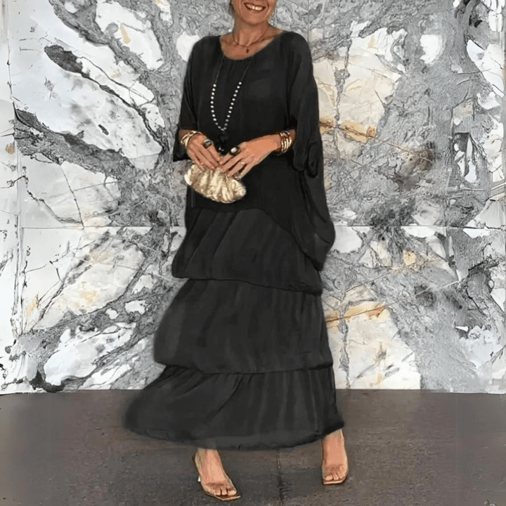 Mirla | Exklusiv Chiffon Lång Klänning-Eva Jonsson