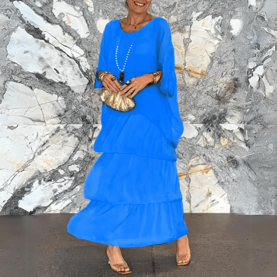 Mirla | Exklusiv Chiffon Lång Klänning-Eva Jonsson