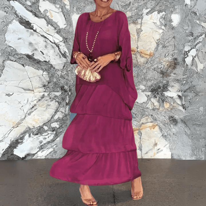 Mirla | Exklusiv Chiffon Lång Klänning-Eva Jonsson
