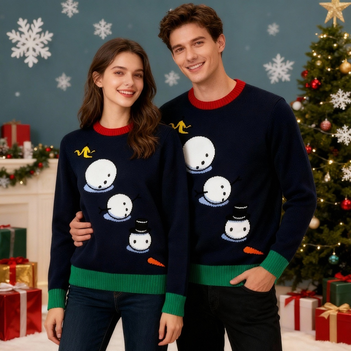 Eva Jonsson | Festive & Absent: Funny Snowman Print Christmas Sweater-Eva Jonsson