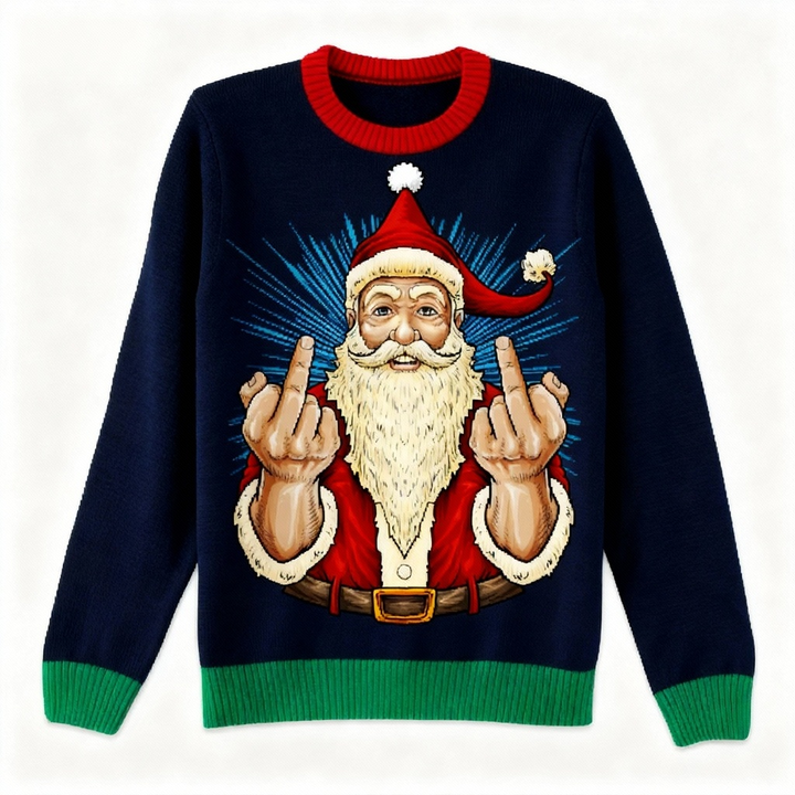 Eva Jonsson | Festlig & Djärv: Rolig Jultomte Tryck Jultröja-Eva Jonsson