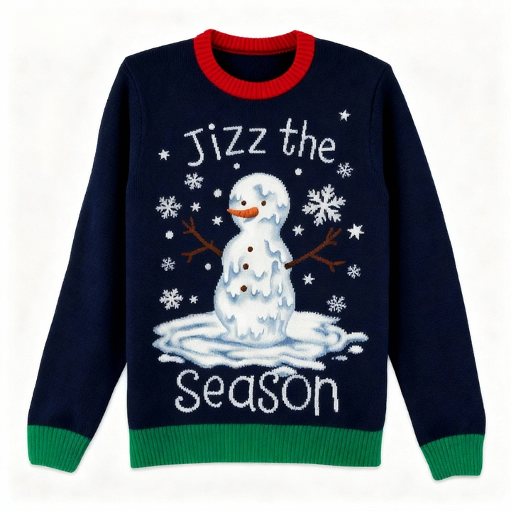 Eva Jonsson | Festlig & Djärv: Snögubbe Tecknad Mönster Tryck Jultröja-Eva Jonsson