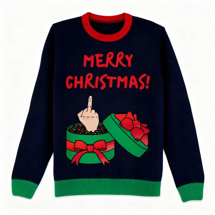 Eva Jonsson | Festlig & Modig: Rolig Present-Mönster-Print Jultröja-Eva Jonsson