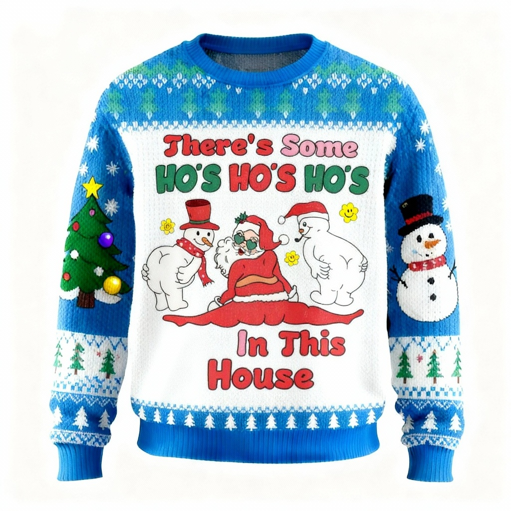 Eva Jonsson | Festlig Tomte & Snögubbe Semestertröja - Ultimat Ful Julfestoutfit-Eva Jonsson