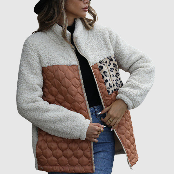 Mirla | Fleecet Relaxed Fit Jacka Stegadi Patchwork-Fuskpäls-Kavaj-Eva Jonsson