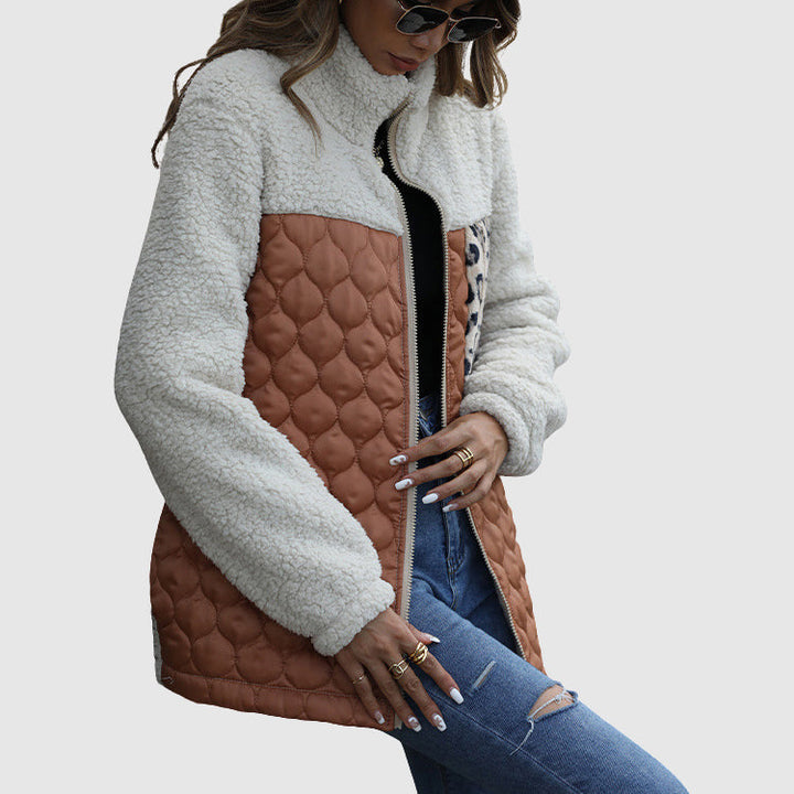 Mirla | Fleecet Relaxed Fit Jacka Stegadi Patchwork-Fuskpäls-Kavaj-Eva Jonsson