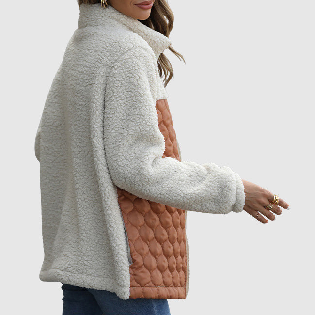 Mirla | Fleecet Relaxed Fit Jacka Stegadi Patchwork-Fuskpäls-Kavaj-Eva Jonsson