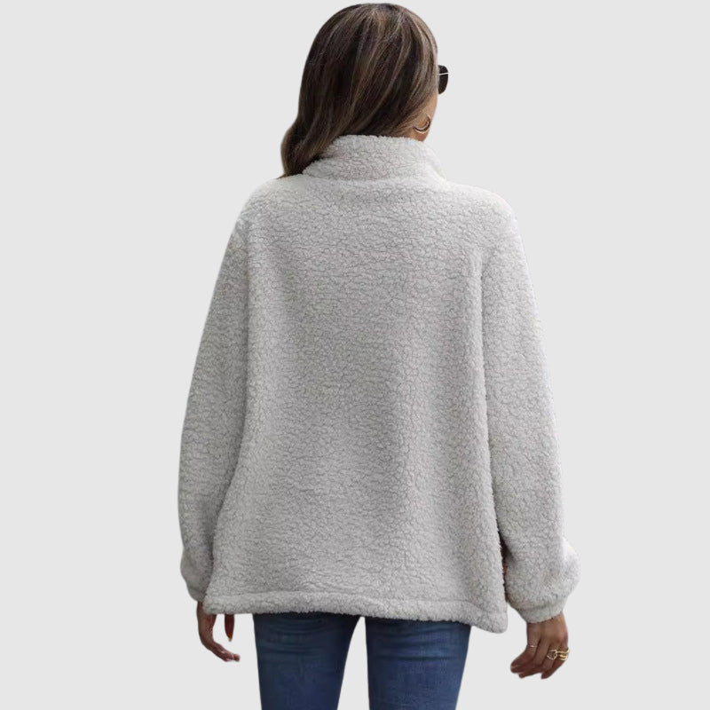 Mirla | Fleecet Relaxed Fit Jacka Stegadi Patchwork-Fuskpäls-Kavaj-Eva Jonsson
