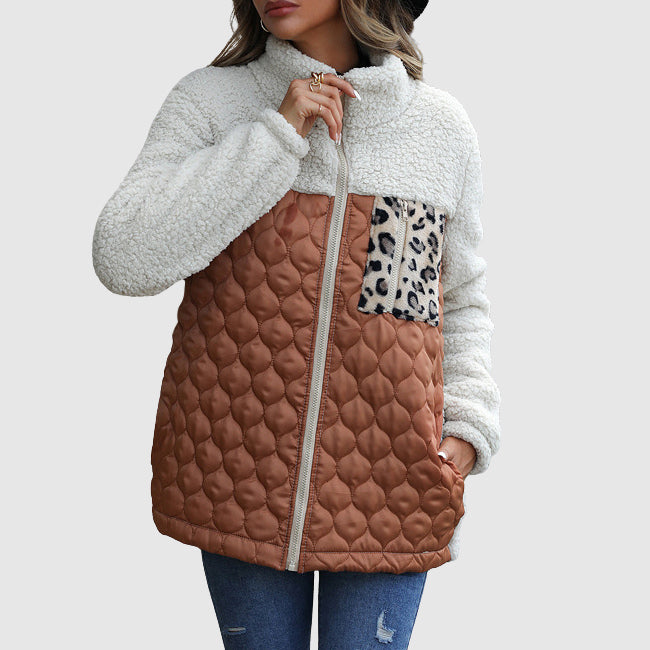Mirla | Fleecet Relaxed Fit Jacka Stegadi Patchwork-Fuskpäls-Kavaj-Eva Jonsson