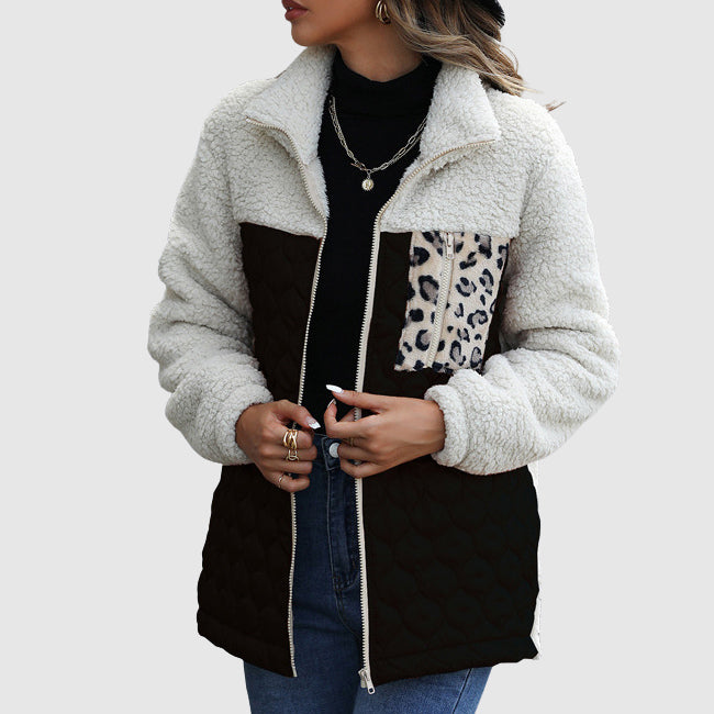 Mirla | Fleecet Relaxed Fit Jacka Stegadi Patchwork-Fuskpäls-Kavaj-Eva Jonsson